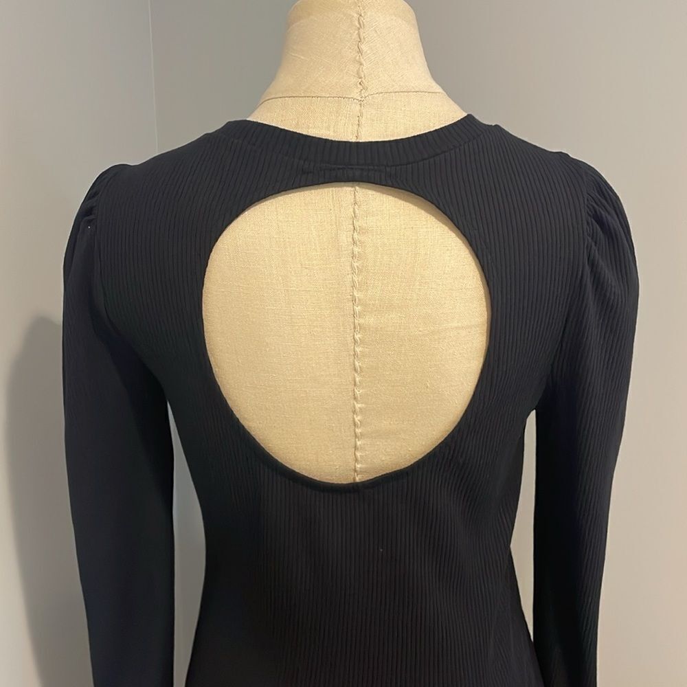 Gap Ribbed Puff Long Sleeve Top Size S Petite